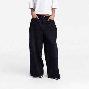 KBB by KAHLANA Women's Low-Rise Wide Leg 'The Rachel Jean' - Black Wash - 1 of 3