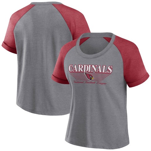 Nfl Arizona Cardinals Women s Gray Raglan Scoop T shirt Xl Target