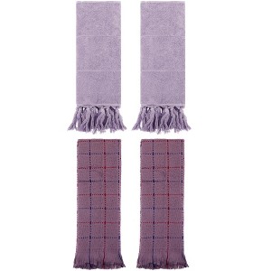 REGALWOVEN 4 Packs Cotton Absorbent Soft Decorative Turkish Bath Towel for Bathroom - 1 of 4