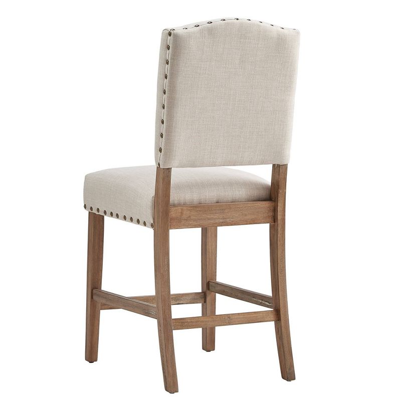 Set of 2 24" Iverson Nailhead Trim Linen Counter Height Barstools - Inspire Q, 6 of 8