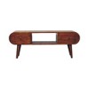 39.37" Solid Wood TV Stand Circular TV Unit with Two Small Drawers, Nordic Style Legs and Handcrafted for Living Room and Bedroom - 2 of 4