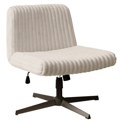 SEVOBAL Task and Office Chair, Extra Wide Criss Cross Swivel Chair with Adjustable Height for Home Office Workspace, White, 28.25"*27"*30"