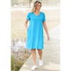 Woman Within Plus Size Perfect Short-Sleeve V-Neck Tee Dress - 3 of 4