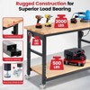 GOTGELIF 2000Lbs 60" Adjustable Heavy-Duty Workbench with Power Strip, Lockable Wheels & Storage Shelves - 2 of 4