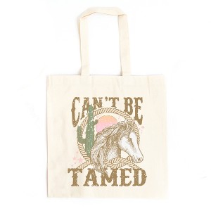 City Creek Prints Can't Be Tamed Rope Canvas Tote Bag - 15x16 - Natural - 1 of 2
