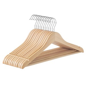 Wooden Hangers, Pack of 12/24, Coat Hangers, Non-Slip, Pants Bar, 360° Swivel Hooks, for Jackets, Shirts, Coats - 1 of 4