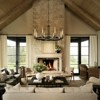 Rennnsan Marrionel 47"W 8-Light Wagon Wheel Textured Glass Classic Dimmable Chandelier in Black - 2 of 4