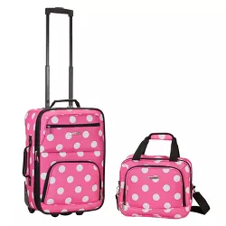 Rockland Rio 2pc Carry On Softside Luggage Set - Pink Dot
