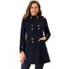 Allegra K Women's Stand Collar Double Breasted Hoodie Outerwear Winter Coat - 2 of 4