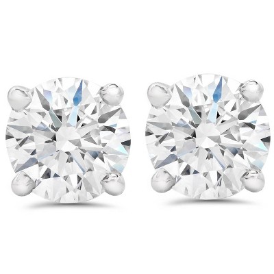 Pompeii3 Certified 6.06Ct Excellent Cut Diamond Studs 14k Gold Screw Back Lab Created