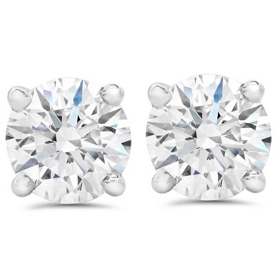  Pompeii3 SI1 2.56Ct T.W. Lab Created Certified Diamond Screw Back 14k White Gold Studs 