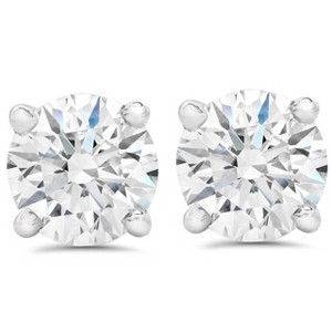 Pompeii3 Certified 2.03Ct TW Diamond Studs Screw Back 14k White Gold Lab Created - 1 of 4