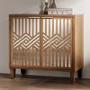 55 Downing Street Mason 33 3/4 Wide Oak Wood and Mirrored 2-Door Cabinet - 2 of 4
