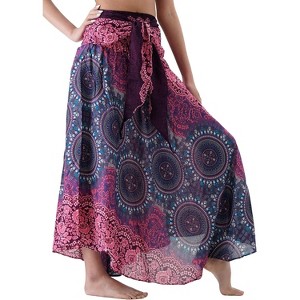 Women's Boho Maxi Skirt - Floral Print Long Flowy Skirt Bohorose Pink - 1 of 4