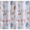 Kate Aurora Seaside Villa Mosaic Coastal Seahorses & Coral Fabric Shower Curtain - 2 of 2