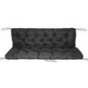NewHome"2-3 Seater Waterproof Outdoor Swing Cushion with Backrest, 8 Tie Straps, Replacement Bench Pad"black - 4 of 4