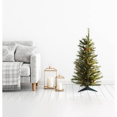 3ft White Pine Pre-Lit Artificial Christmas Tree with Clear Lights