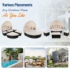 Patio Poolside Rattan Upholstered Daybed with Retractable Canopy,8 Piece Outdoor Garden Round Wicker Sectional Sofa,Porch Sofa Daybed-Coolbibila - 2 of 4