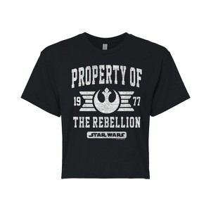 Women's - Star Wars - Property Of Rebellion Cropped Graphic T-Shirt - 1 of 4