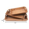 HomeRoots Set of Three Brown Wood Serving Tray - 3 of 4