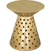 Alaterre Furniture Kian Side Table Iron Gold : Pedestal, Modern No Assembly Required, 220lb Capacity - 2 of 4