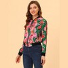 INSPIRE CHIC Women's Stand Collar Floral Prints Zip Up Lightweight Short Jacket - 3 of 4