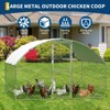 Chicken Coop, Chicken Run - 9.8'x6.5'x6.5' Large Metal Cage with Cover, Dome Roof Walk-in for Yard, Backyard, Farm - 2 of 4