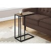 Monarch Specialties Accent Table C-Shaped End Side Snack Living Room Bedroom Metal Laminate Brown Black Contemporary Modern - 2 of 4