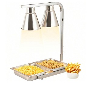 Coucheta Commercial Food Heat Lamp - 750W Stainless Steel Warmer with 2 Rapid-Heating Bulbs, Free-Standing Design for Kitchen & Restaurant Use - 1 of 4