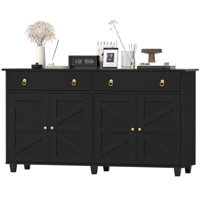 Snynuxx 55'' Sideboard Cabinet  with Drawer & Adjustable Shelves