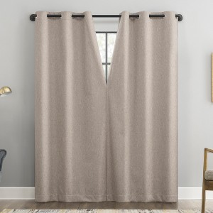 Sun Zero Aldwin Slub Texture Magnetic Closure 100% Blackout Grommet Curtain Panel - 1 of 4
