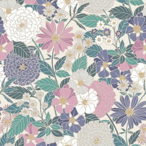 RoomMates Bohemian Floral Peel and Stick Wallpaper Beige: Removable Vinyl Botanical Self-Adhesive, 30.8 Sq Ft Coverage - 1 of 4