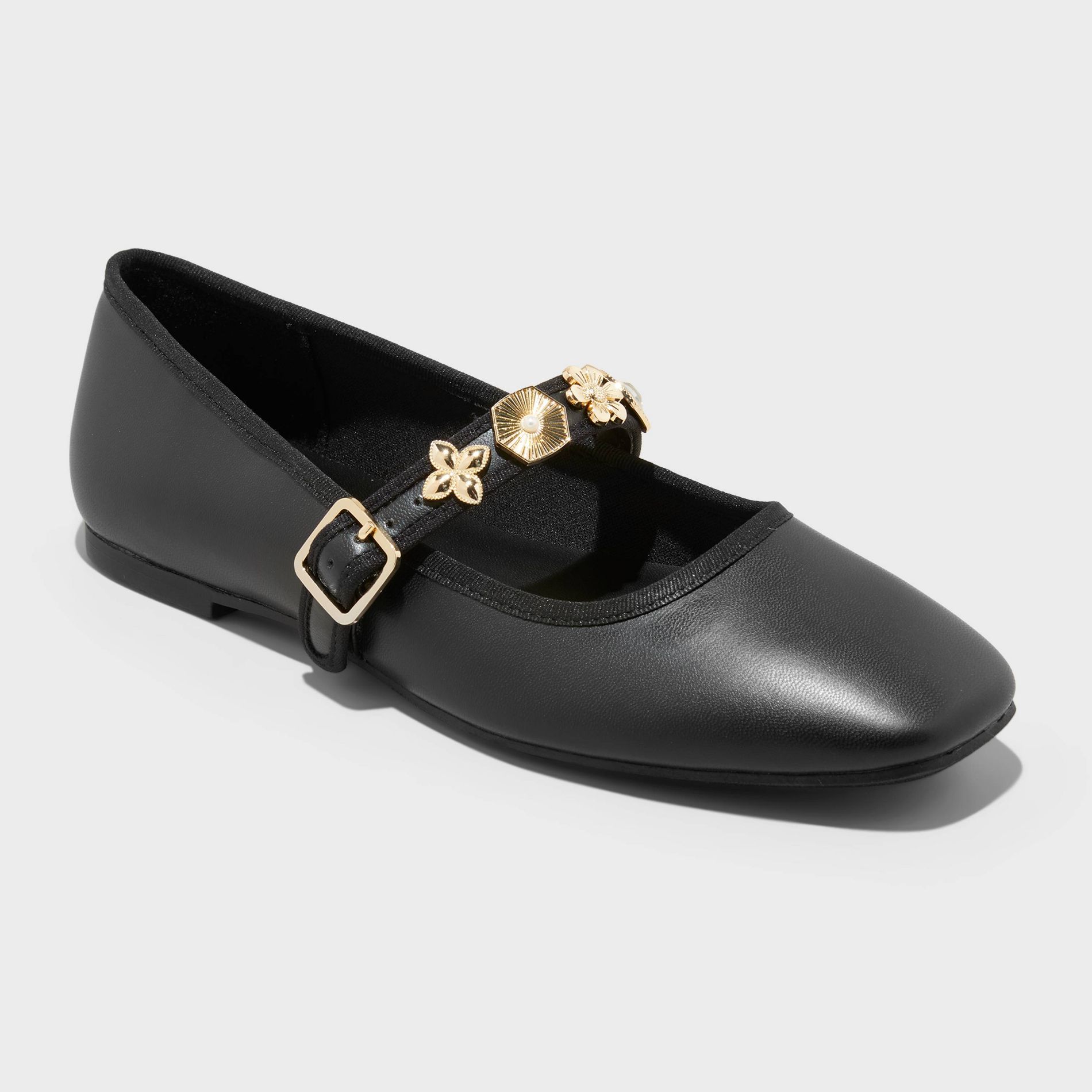 Women's Rebecca Embellished Strap Mary Jane Flats with Memory Foam Insole - A New Day™