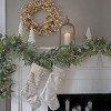 HGTV Home Collection 9ft Pre-Lit Winter Garden Artificial Garland with Pinecones and Fern Fronds, Green - image 4 of 4