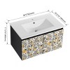 30'' Floating Wall-Mounted Bathroom Vanity Ceramics Sink,Floating Sink with Soft-Close Cabinet Door, KD-Package-Cuddlewood - 4 of 4