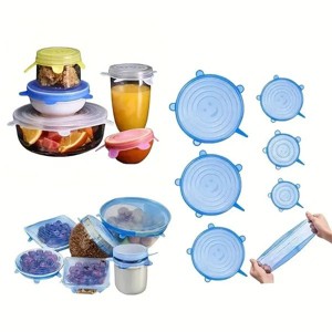 12pcs Flexible Silicone Bowl Covers, ElasticFood Storage Lids, Reusable, Dishwasher AndMicrowave Safe, Airtight Leakproof For Fresh Food Storage - 1 of 4