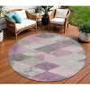 Blush And Gray Geometric Washable Indoor Outdoor Area Rug - 2 of 4
