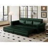 93.7" Faux Leather Chesterfield 3-in-1 Convertible Sofa Bed with Pull-Out Bed, Rolled Arms and Nailhead Trim - 3 of 4