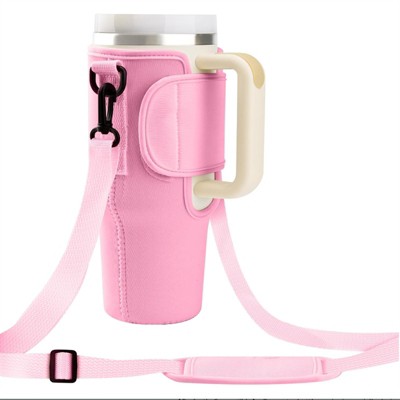 BABYYER Water Bottle Carrier Bag Fits 40 Oz Tumbler with Handle, Bottle Bag with Adjustable Shoulder Strap, Neoprene Bottle Holder