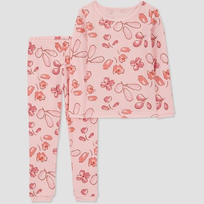 Image of Carter's Just One You® Toddler Girls' 2pc Long Sleeve Floral Pajama Set - Pink 18M
