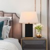 LNC Flabellum 26-in Modern Bedside/Standard Table Lamps, Gold and Matte Black Resin with Fabric Shade - 4 of 4
