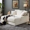 CAVINAS Modern Double Sleeper Sofa, Corduroy Upholstered Cloud Couch with Square Armrests, for Bedroom, Living Room - 2 of 4