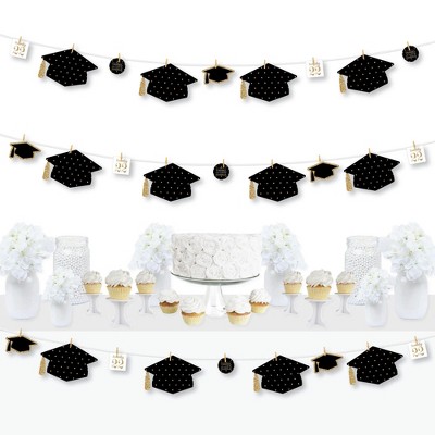 Big Dot of Happiness Tassel Worth The Hassle - Gold - 2022 Graduation Party DIY Decorations - Clothespin Garland Banner - 44 Pieces