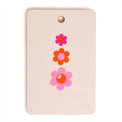 Daily Regina Designs Les Fleurs 01 Abstract Retro Cutting Board Rectangle - Deny Designs