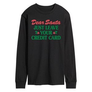 Men's - Instant Message - Dear Santa Leave Credit Card Long Sleeve Graphic T-Shirt - 1 of 4