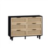 ALEXOUN 43.31" 6 Drawer Wide Farmhouse Chest of Rattan Dresser,Clothes Storage Cabinet with Metal Handle & Wood Legs for Living Room,Bedroom - 4 of 4