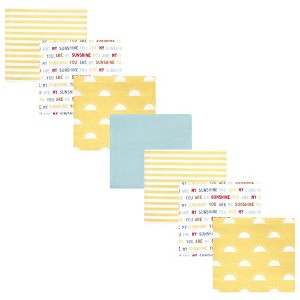 Hudson Baby Infant Girl Cotton Rich Flannel Receiving Blankets Bundle, My Sunshine, One Size - 1 of 4