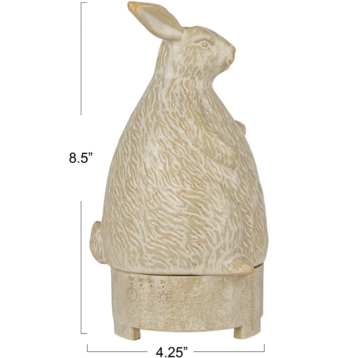 Storied Home Stoneware Rabbit Oil Diffuser with Timer, Cream - thumbnail 2