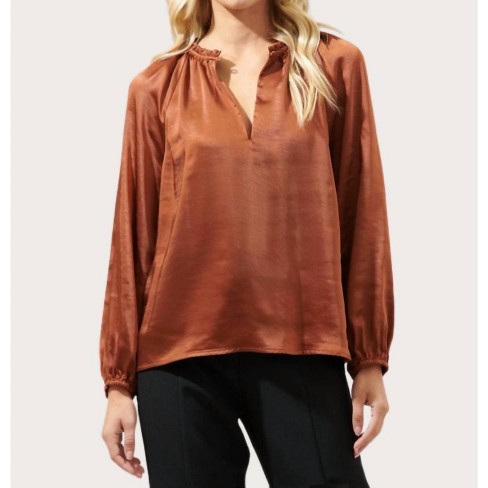 Women's Alcazar Raglan Sleeve Satin Blouse - SUGARLIPS - image 1 of 2