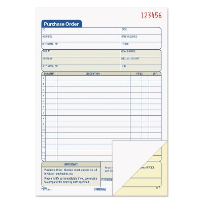 TOPS Purchase Order Book 5 9/16 x 8 7/16 Two-Part Carbonless 50 Sets/Book 46140